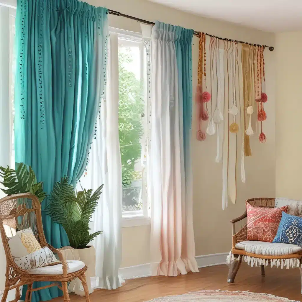 Breezy Bohemian Vibes with DIY Pom Pom Curtains