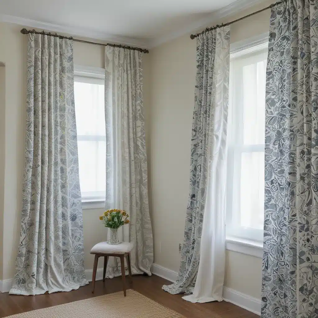 DIY Curtains with a Pop of Patterned Fabric